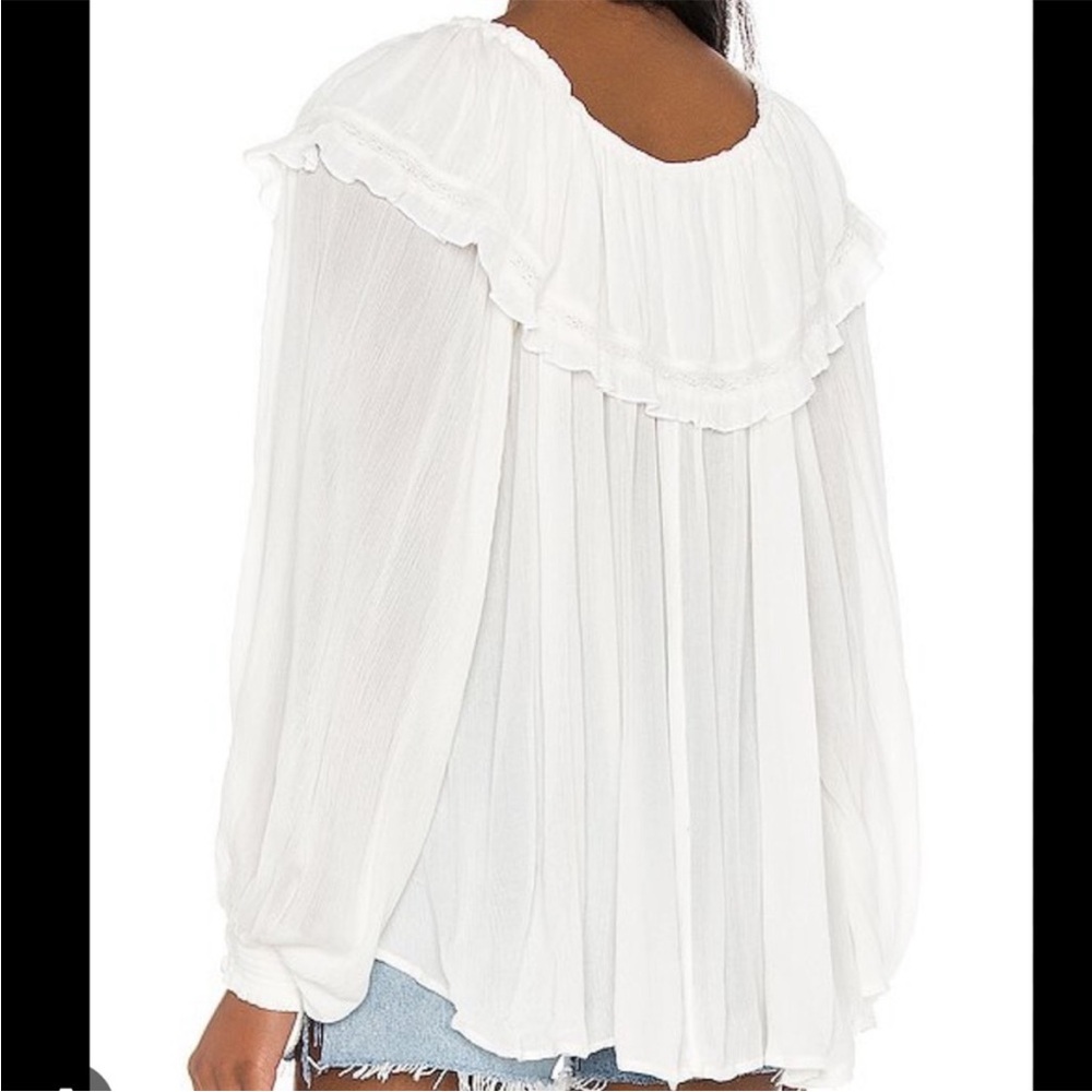 FREE PEOPLE sunrise shirt blouse in ivory white size S - Picture 2 of 16